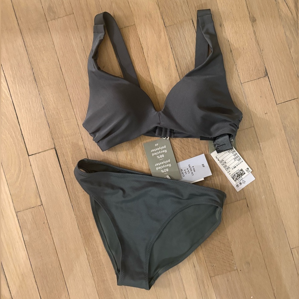 NWT H&M Olive Green Bikini Set